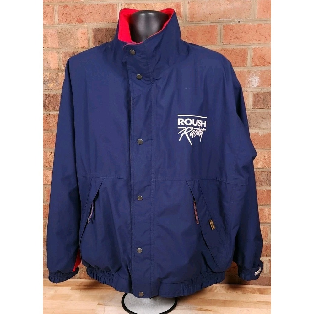 Roush Racing Nascar Team Issued Gore-Tex Jacket Size XL Blue Red Vintage